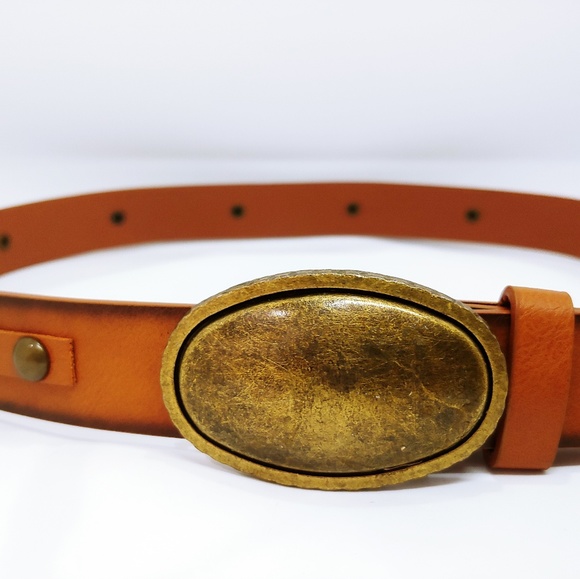 Southwestern style womens belt with solid buckle - Picture 3 of 7